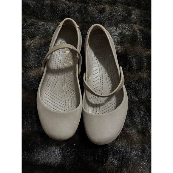 CROCS Flat Alice Slip On Brown Ballet Slip Resistant Shoes Women (Size 8) EUC - Picture 2 of 4